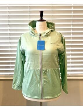New With Tags Youth XL 18-20 Hooded Columbia Mint Green Zip Up Jacket